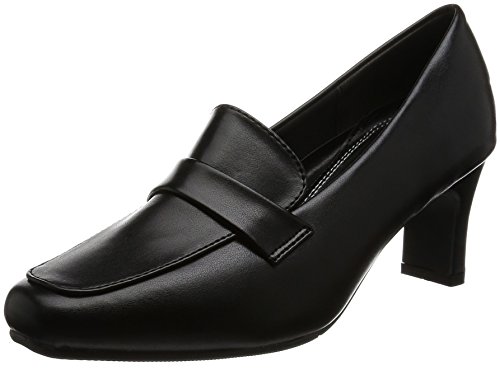 [ロメオ バレンチノ] パンプス スクエアトゥ ヒール6.5cm 足囲3E PUレザー レディース ブラック 23.0 cm 3E